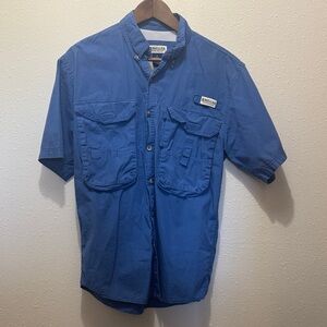 Magellan Outdoors Men's Casual Blue Button Down Shirt, Size S
